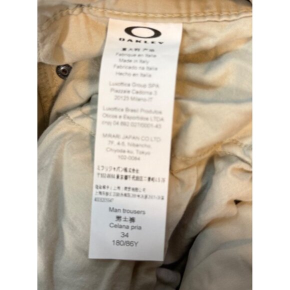 Oakley Custom Fit Mens Pants Khaki Italy Size 34 - Picture 10 of 10